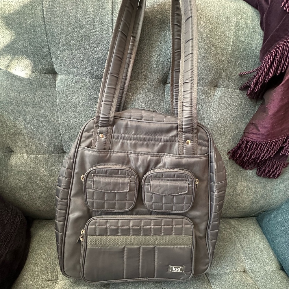 Lug Puddle Jumper Overnight Tote Bag Bluish Gray Carry on Weekender